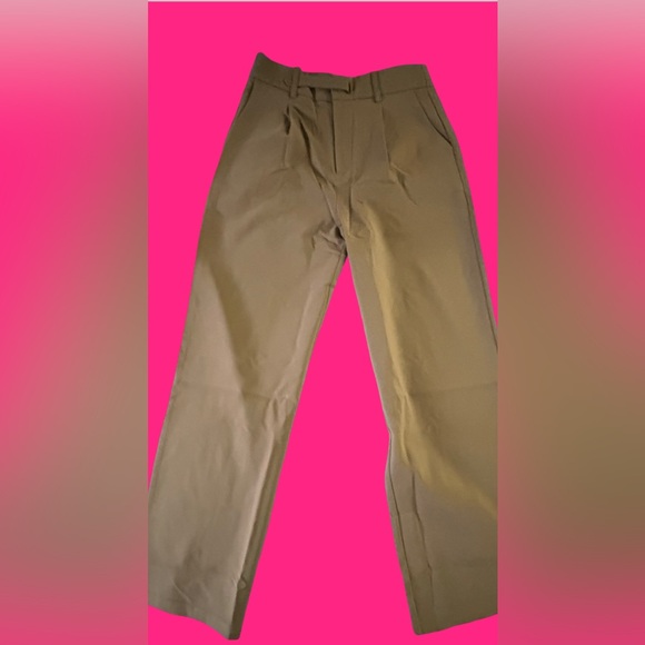 nwt- Hobemty Classic Brown Business Casual Wide Leg Trousers High Waisted Pants - Picture 4 of 9